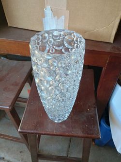 Crystal vase large style heavy and thick