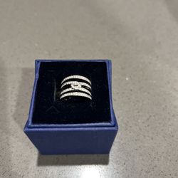 Multi Row Swarovski Ring In Size 6