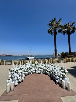 White floral arch