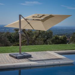 SunVilla 12 ft. Square 3-Tier Cantilever Umbrella