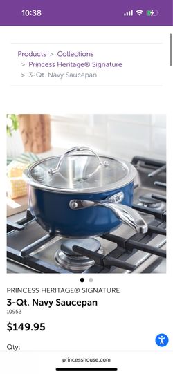 Princess house 3 qt navy saucepan
