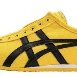 Yellow Onitsuka Tiger sports shoes