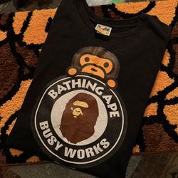 Bape Busy Works Peeking Milo T-Shirt - Size Large -
