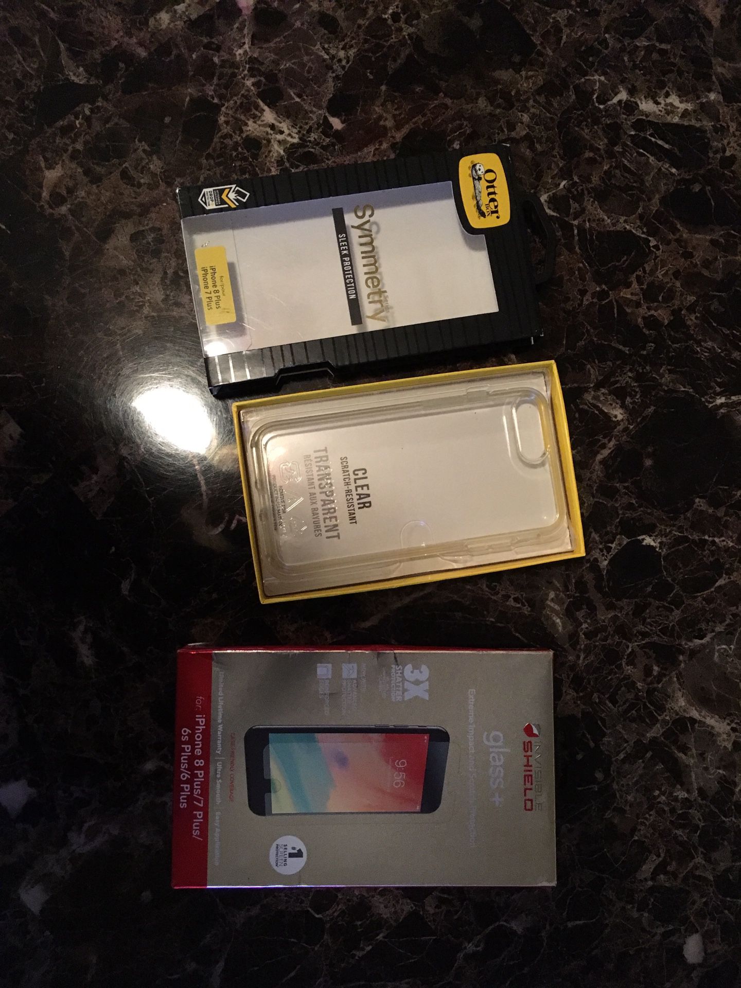 Otter box IPhone 7 Plus and 8 Plus Case & Zagg Invisible glass