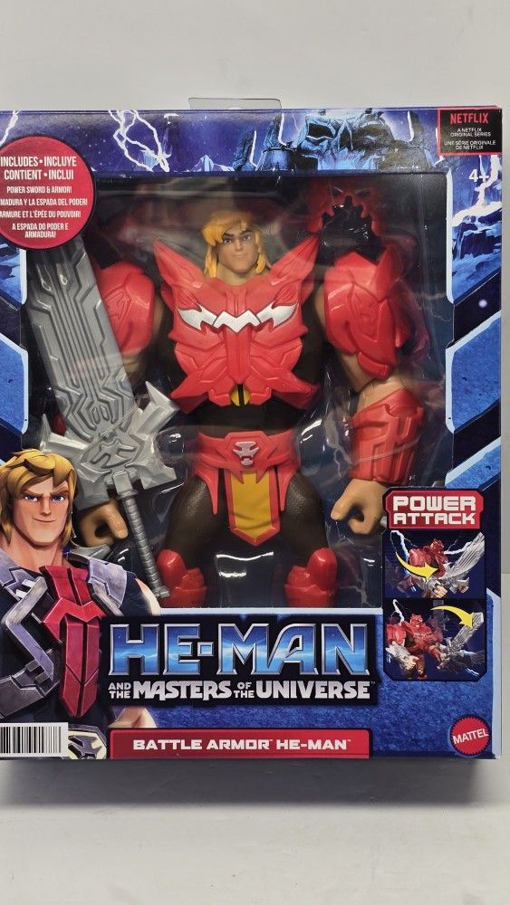 The Masters Of The Universe Deluxe Netflix He-Man Large 8.5" Action Figure MOTU Battle Armor Mattel