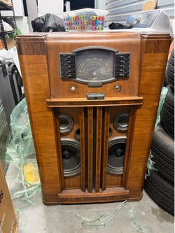 Zenith Console Radio Cabinet within technics speakers