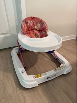 Baby Walker - Smart Steps Trend: Multi-Directional Front Wheels, Tray, Adjustable Height and Flat Fold Frame for Storage, Ages 6 Months +, Emily Pink