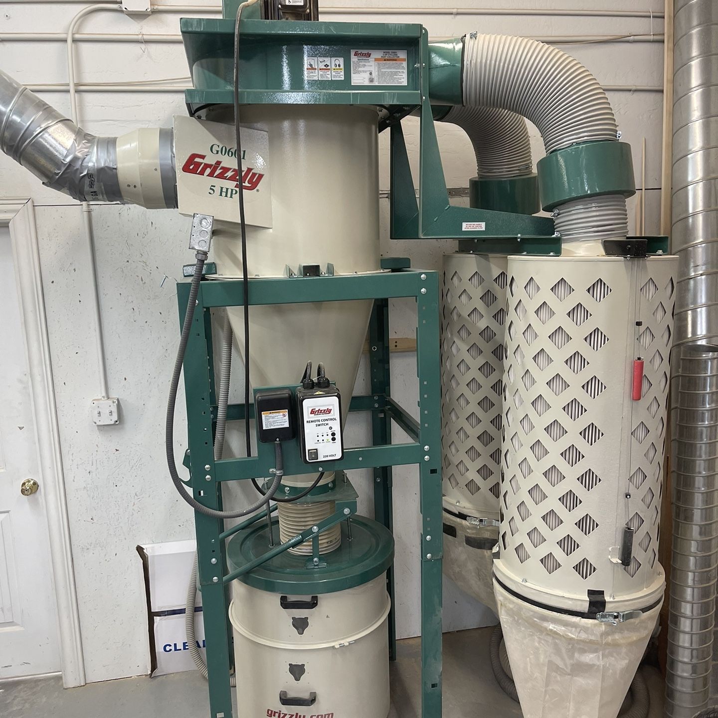 Grizzly G0440 2HP Cyclone Dust Bin Holder Dust Collector,, 41