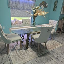 Scallop Glass Table Set 