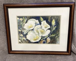Pre Owned Painting Of Lisianthus Flowers In A Frame House Design Gallery Frame