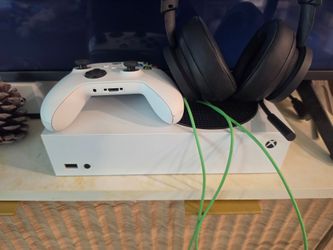 Xbox series S with controller and headset