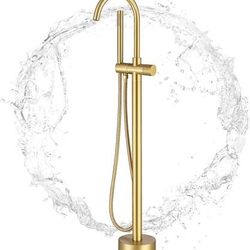 Freestanding Tub Filler Brushed Gold