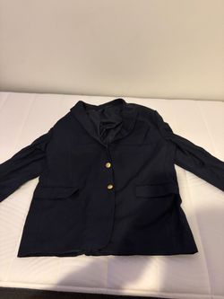 Navy Blue Blazer with Gold Buttons