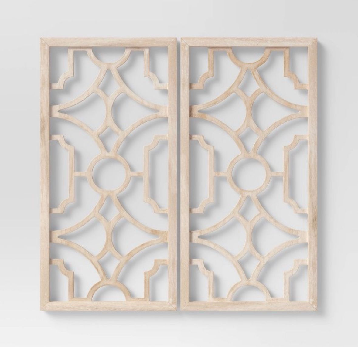 Wood Lattice Wall Hanging Decorative Panels — Set of 2