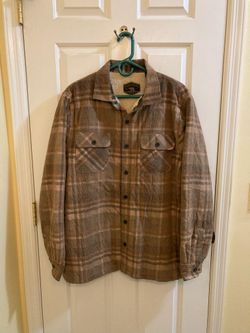 Freedom Foundry Brown And Tan Plaid Winter Flannel Button Down Jacket
