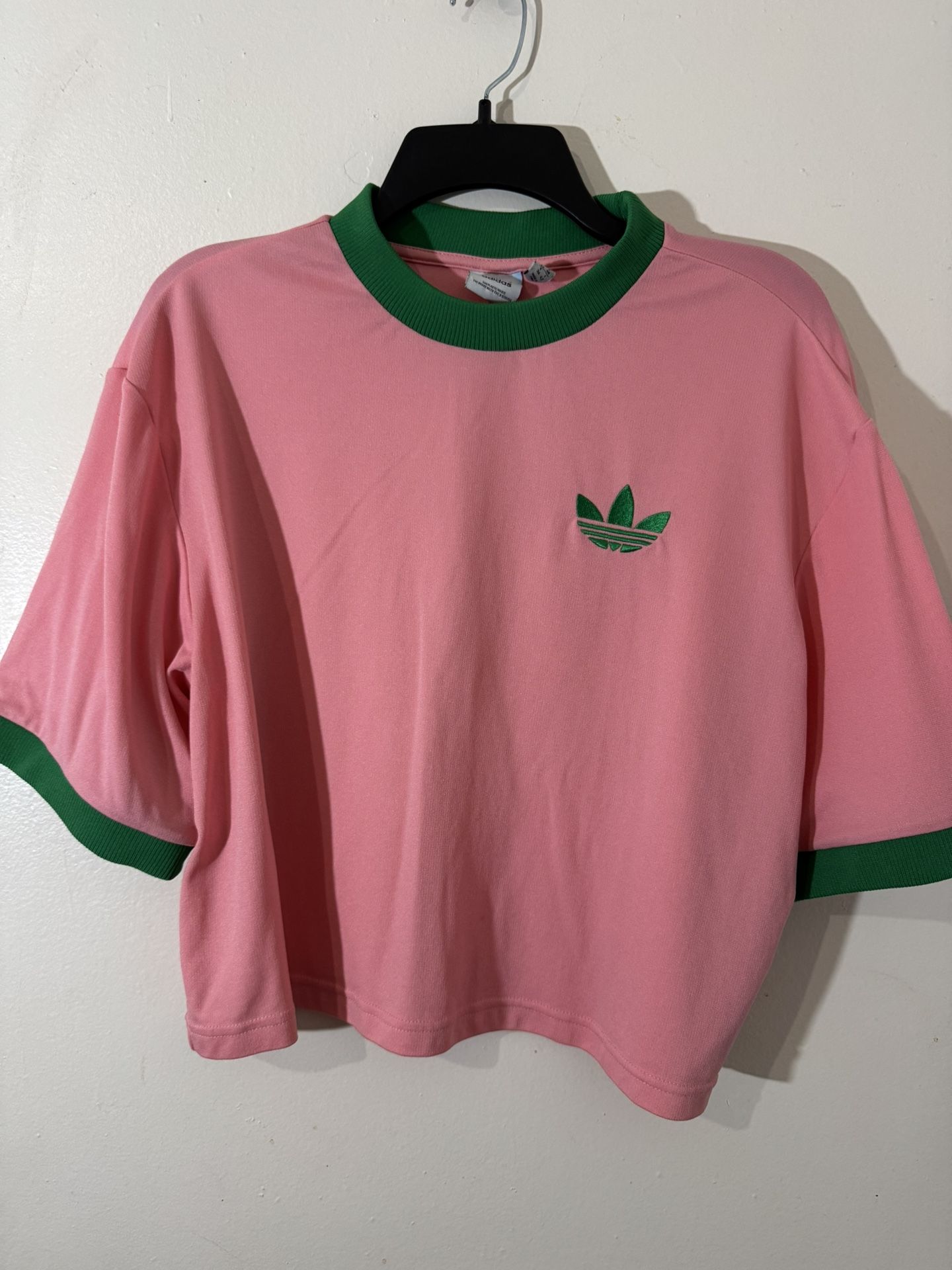 Adidas Originals Heritage - Oversized Shirt Pink And Green Shirt (Size: Small)