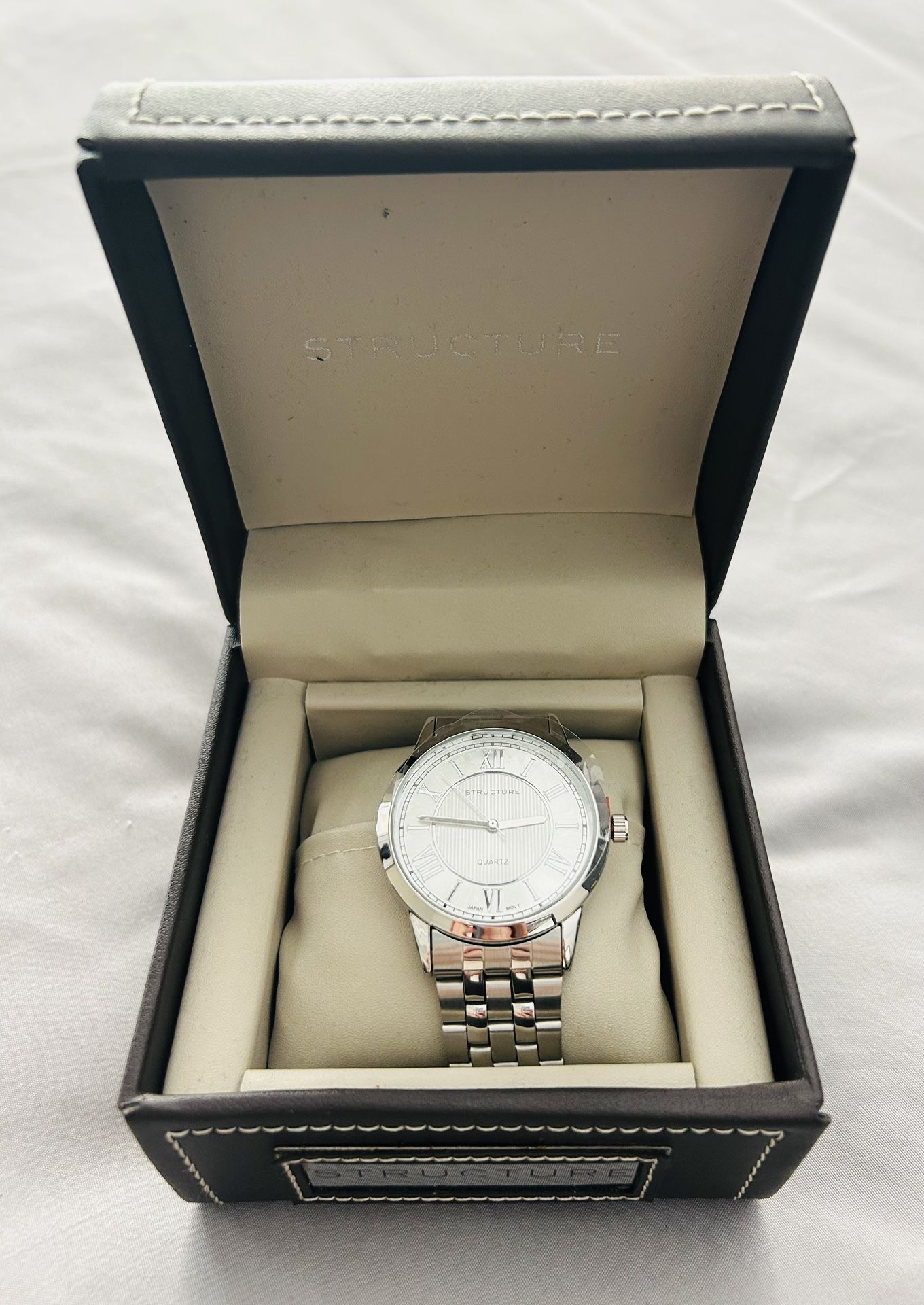 Structure silver watch With Tags And case