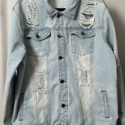 Vintage Inspired Distressed Denim Jacket Size XXXL - Excellent Preloved Condition 