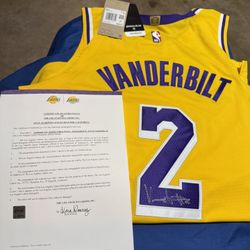 Lakers Vanderbilt Singed Jersey COA