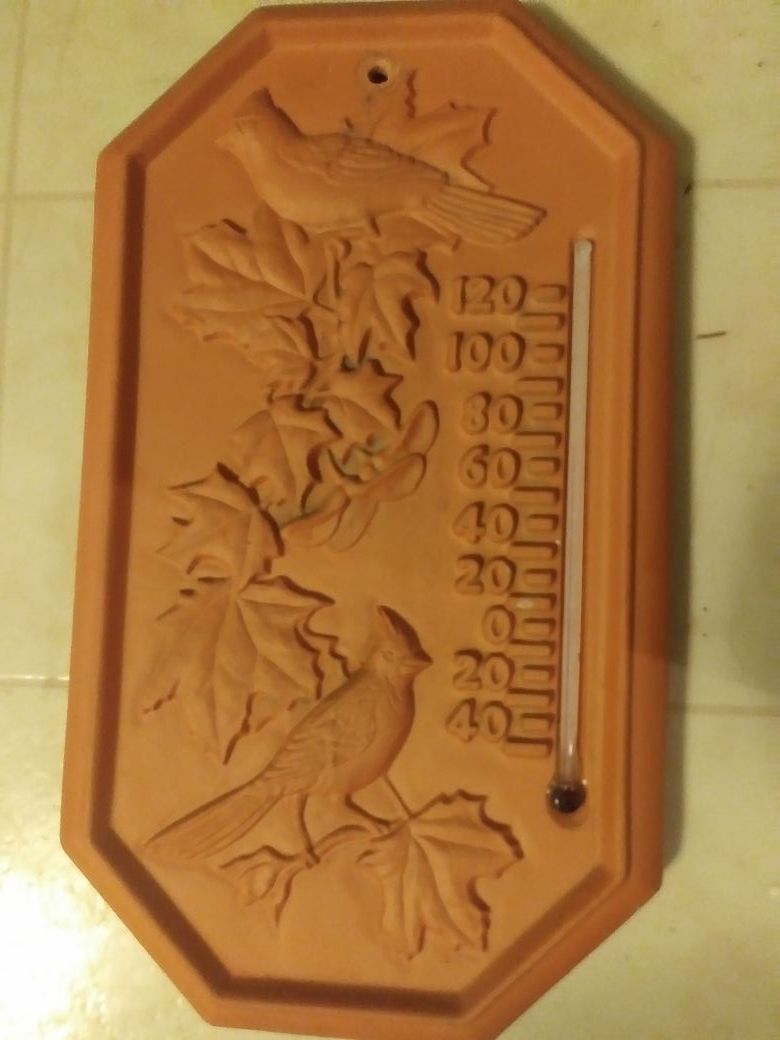Opus terracotta outdoor thermometer