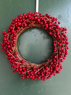 Red berry wreath 12 1/2 “ across
