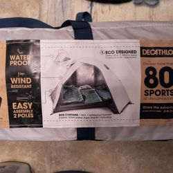 Decathlon MH100 Camping And Backpacking Fresh & Black 3 Person Tent, New