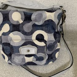 Coach Kristin Graphic Blues Op Art Hobo Bag Blue 