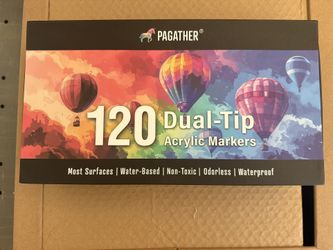 120 Colors Acrylic Paint Markers, Dual Tip Fine Tip and Brush Tip Pens