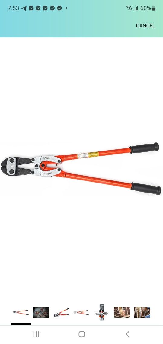 BRAND NEW..(292)
Crescent H.K. Porter 24" PowerPivotâ„¢ Center Cut Double Compound Action Bolt Cutter