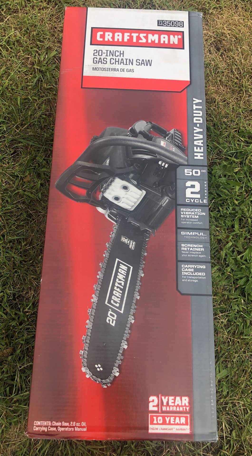 Craftsman 50cc 2-Cycle 20” Gas Powered Chainsaw With Case Brand New In The Box