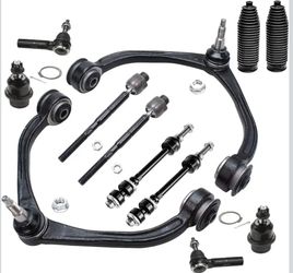 Detroit Axle - 12pc Front End Suspension Kit for 2005-2011 Dodge Dakota 2006-2009 Mitsubishi Raider, Upper Control Arms Lower Ball Joints Tie Rods Boo