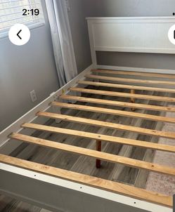 Full Size white wood bed