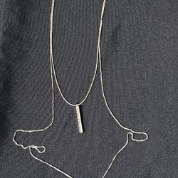 Express Silver Pendant Multi Drop Sparkly Necklace