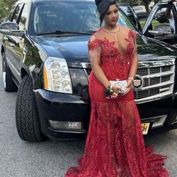 red prom dress