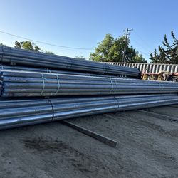 6” Galvanized Schedule 40 Pipe O.D. 6.625” x .280” Wall Thickness. Some Pipes Are Tapered.