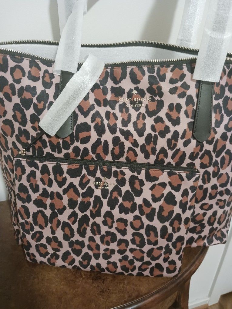 Kate Spade Nylon Leopard Print Tote Bag