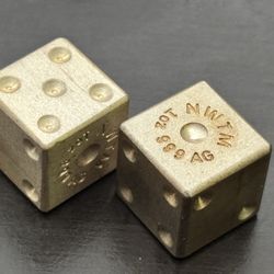 Dice, for collection, hobby. Ag. 999.9. 1 Oz 
