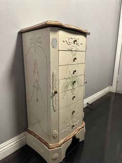 Vintage French Provincial Tall Jewelry Armoire
