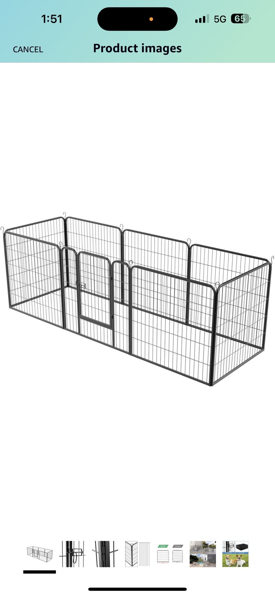 32" H Foldable Pet Pen - Metal Outdoor Dog Pen Puppy Cat Exercise Fence Barrier Kennel 8 Panels