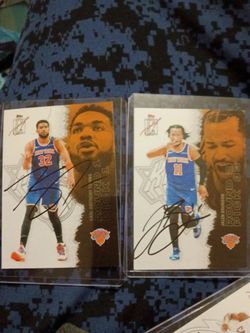 Jalen Brunson karl Anthony towns autograph NBA card lot New York Knicks champs