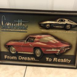 Wooden Chevrolet Corvette Artwork