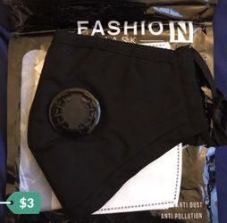 Cotton face masks with 2 filters $2 dollars each