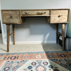 Mid century Modern Desk with Brass Hardware 