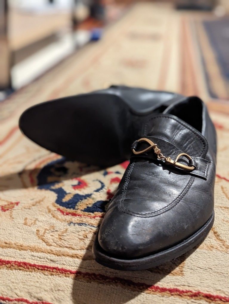 VERY VERY RARE GUCCI HORSE BIT GENUINE ITALIAN LEATHER LOAFERS Size 12