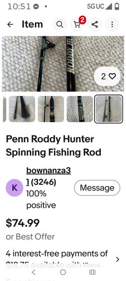 Penn "Roddy Stik" 8' / 30-60 lb test line max.