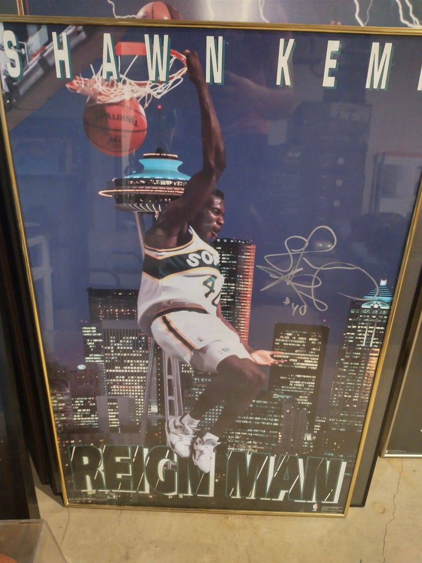 Shawn Kemp Poster - Seattle Supersonices Designed & Sold By