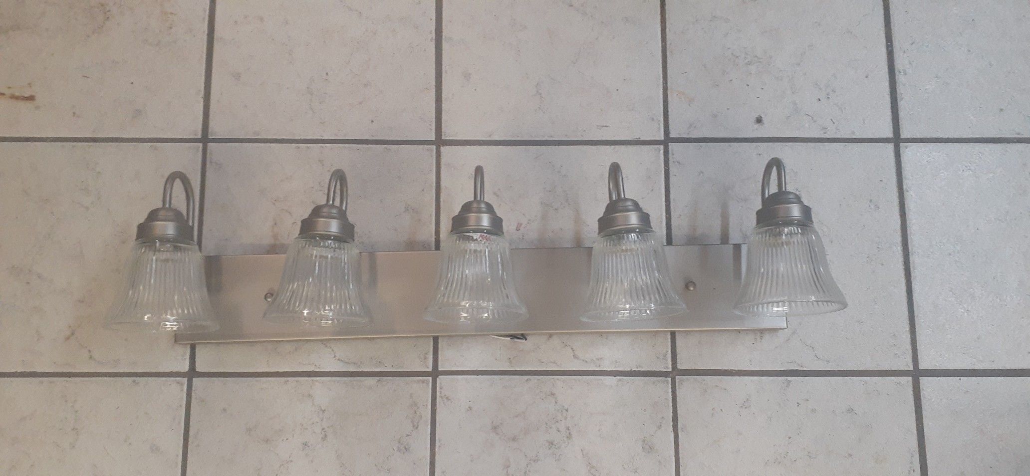 New 5 light brushed nickel light