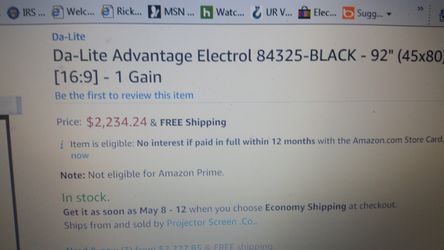 Da-lite Electrol projector screen mounts in ceiling