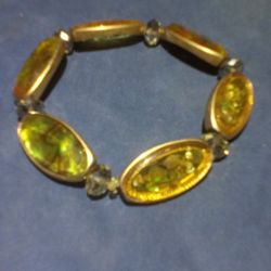 VINTAGE ACRYLIC & ABALONE BRACELET