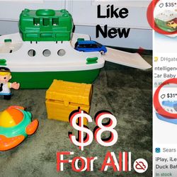 $8 For all set of Green Toys Boat great for Bathtub,Pool, Beach like new
